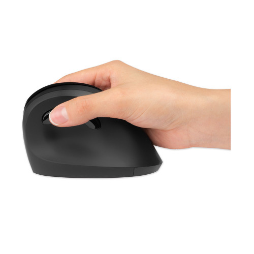 Kensington Pro Fit Ergo Vertical Wireless Mouse， 2.4 GHz Frequency/65.62 ft Wireless Range， Right Hand Use， Black (75501)