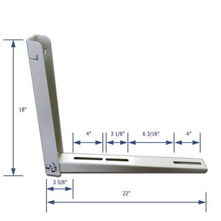 DuctlessAire 9000 - 36000 BTU Outdoor Wall Mounting Bracket for Ductless Mini Split Air Conditioners and Heat Pumps BPC-3LP