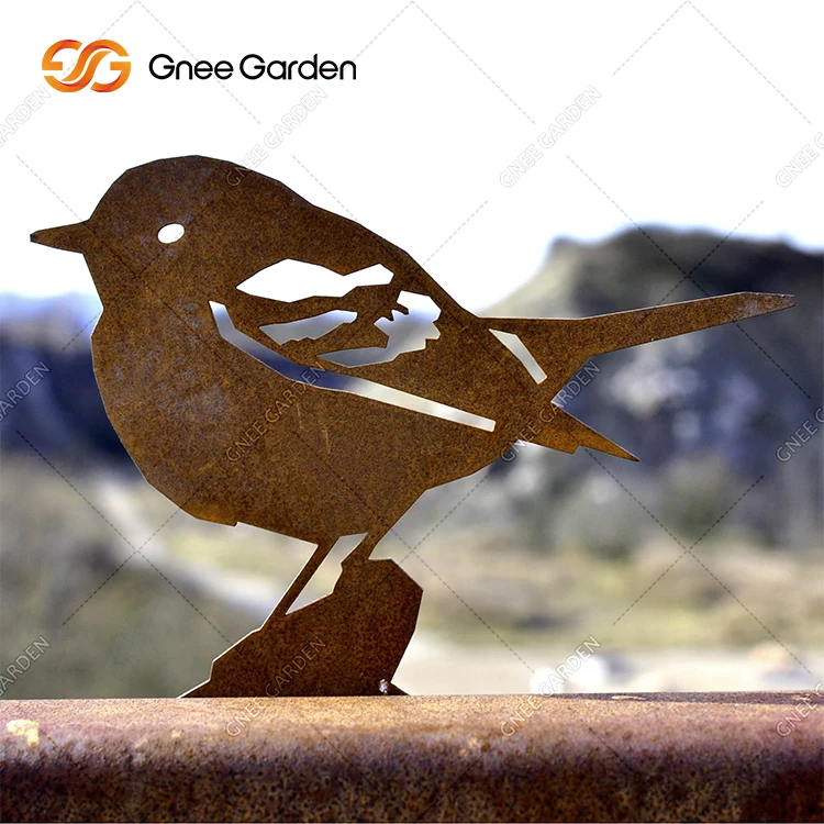 Corten steel garden decoration outdoor metal garden decorative garden decoration metal bird