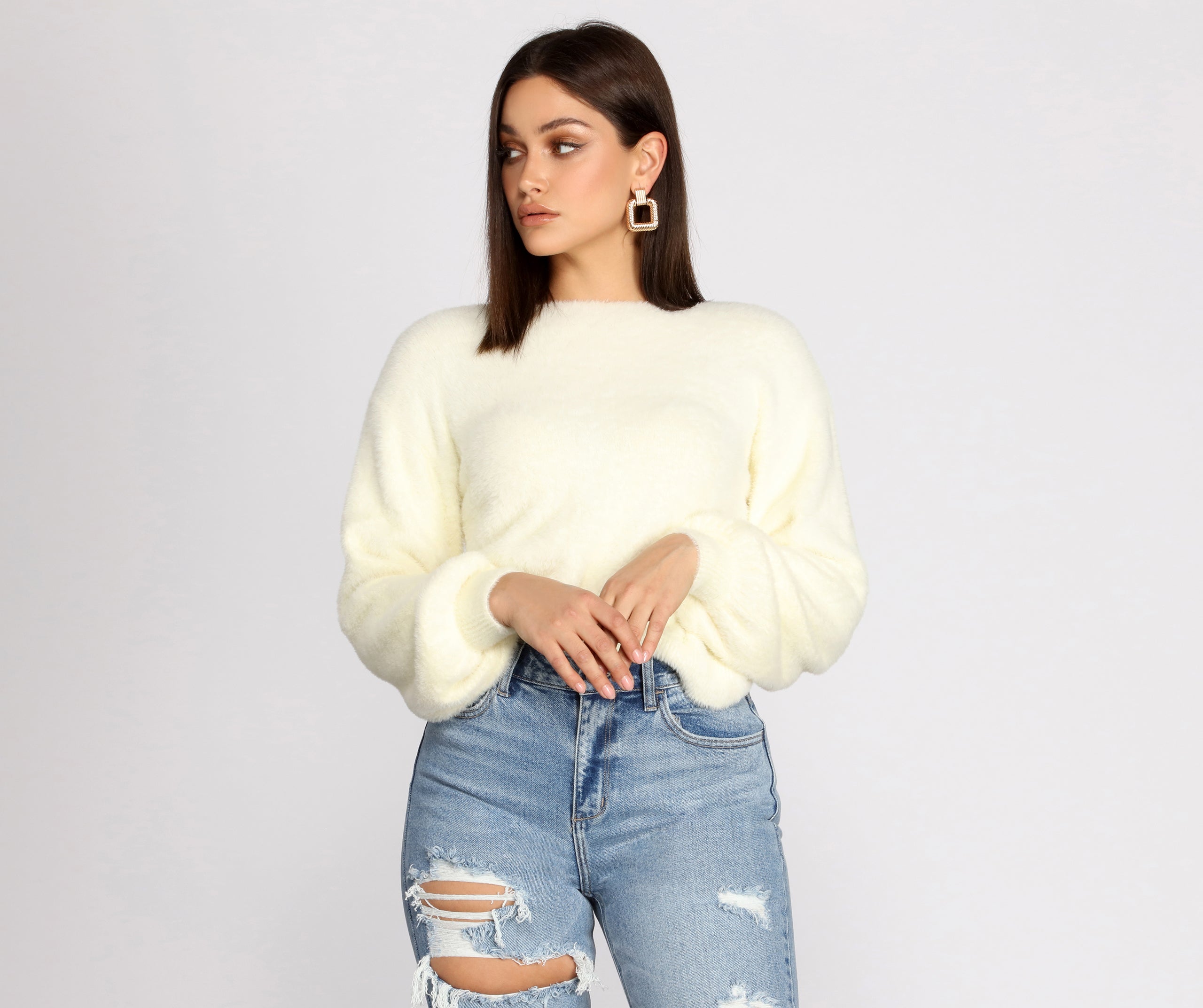 You Are Darling Twist Back Sweater