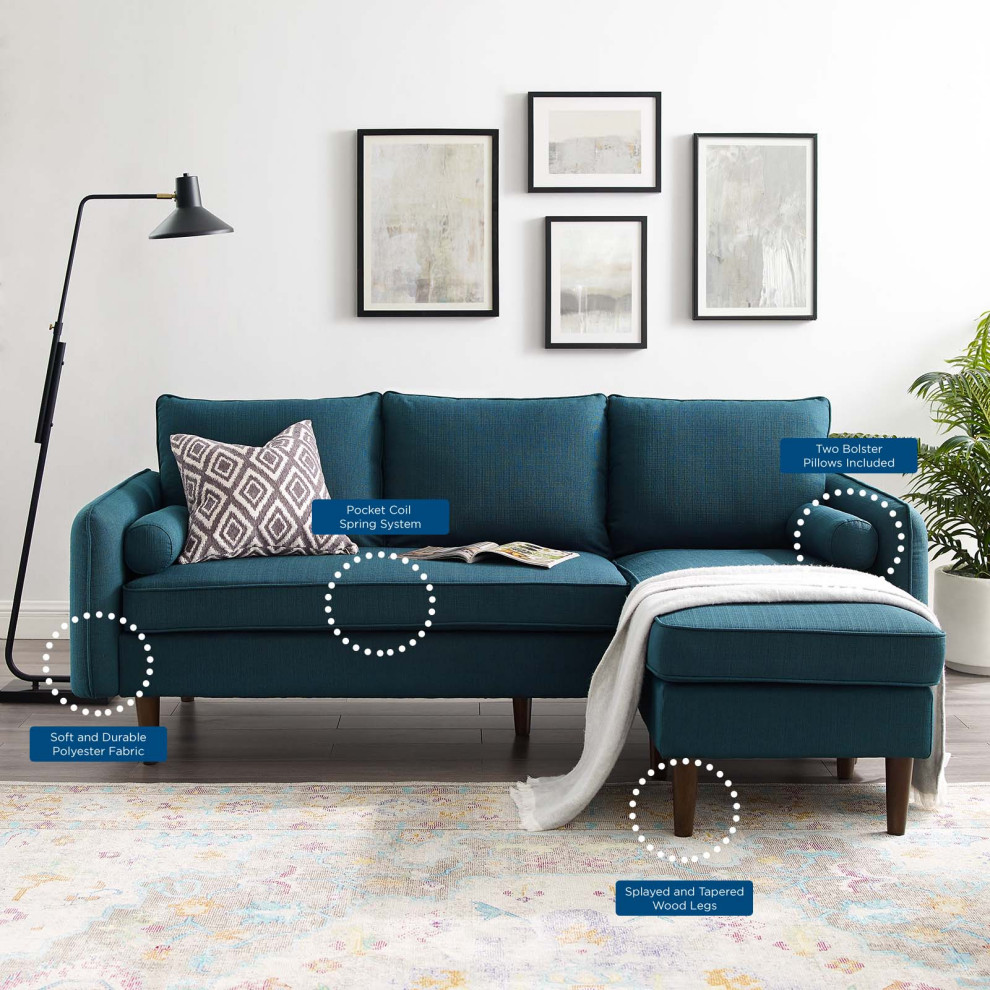 Revive Upholstered Right or Left Sectional Sofa   Midcentury   Sectional Sofas   by House Bound  Houzz