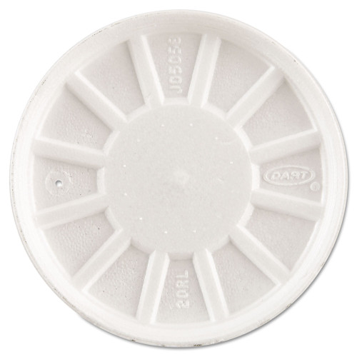 Dart Vented Foam Lids， Fits 6 oz to 32 oz Cups， White， 50 Pack， 10 Packs/Carton (20RL)