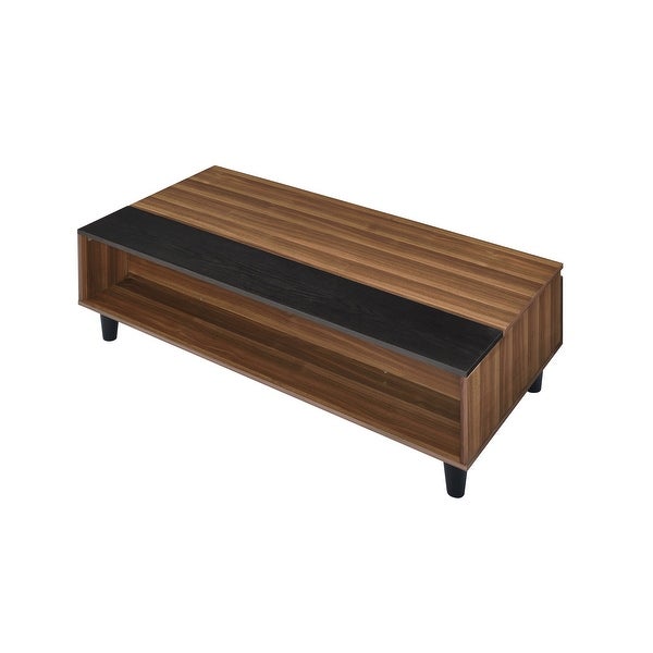 Walnut Solid Wood Lift Top Coffee Table with Storage|Walnut