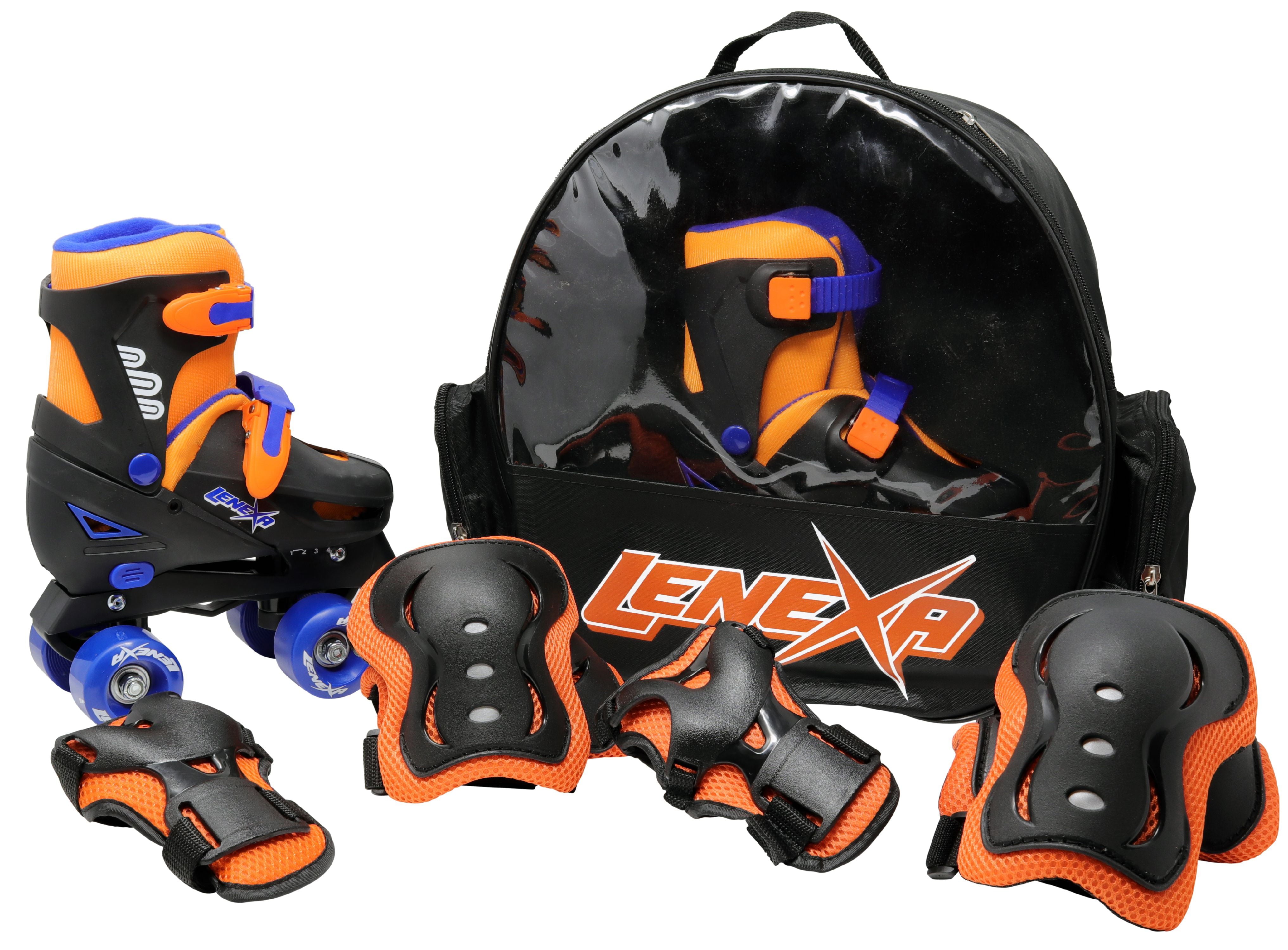 Lenexa Go-Gro Adjustable Skate Combo for Girls and Boys - Kids Roller Skates with Bag， Knee Pads， Elbow Pads and Wrist Guards