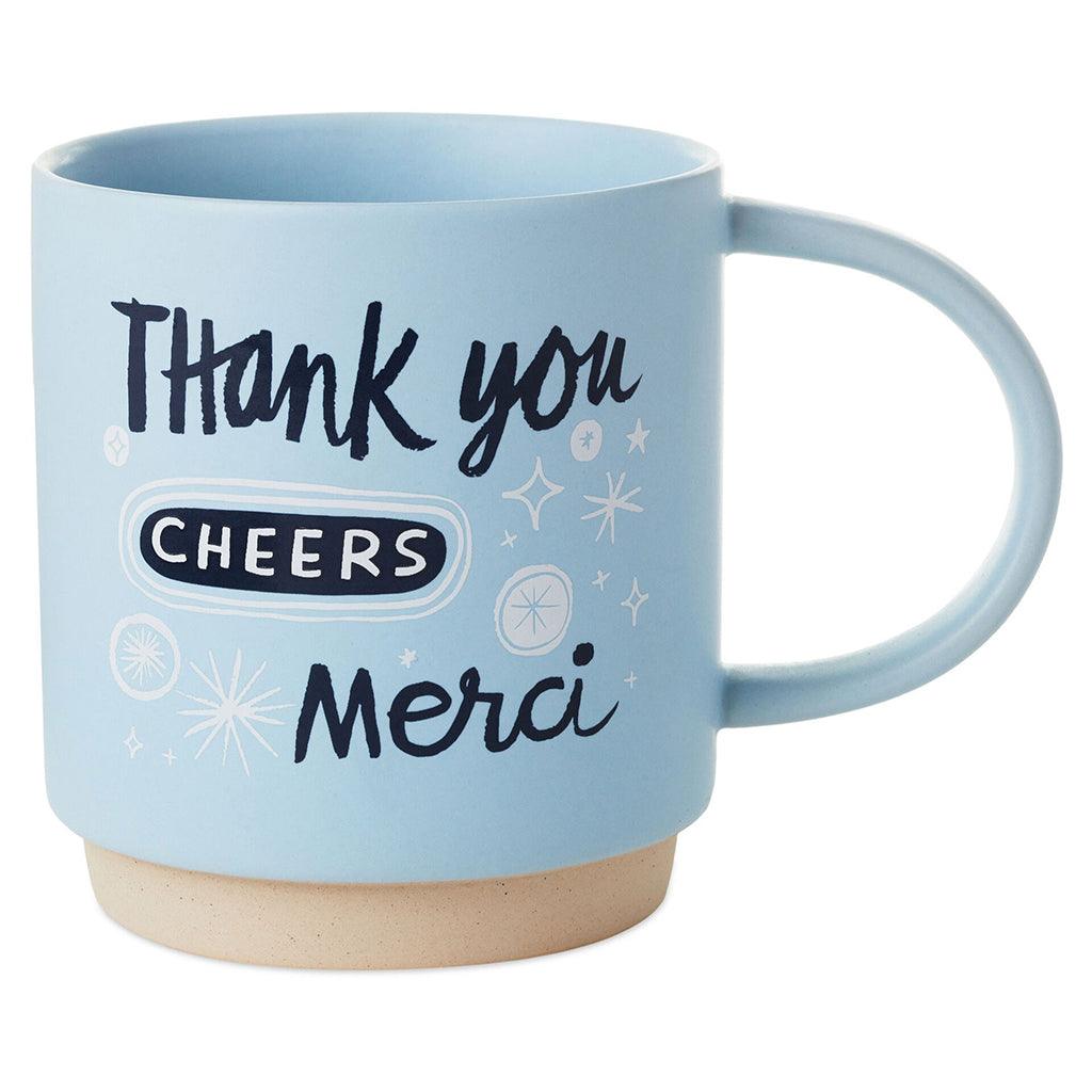 Hallmark  Thank You, Cheers, Merci Mug, 16 oz.