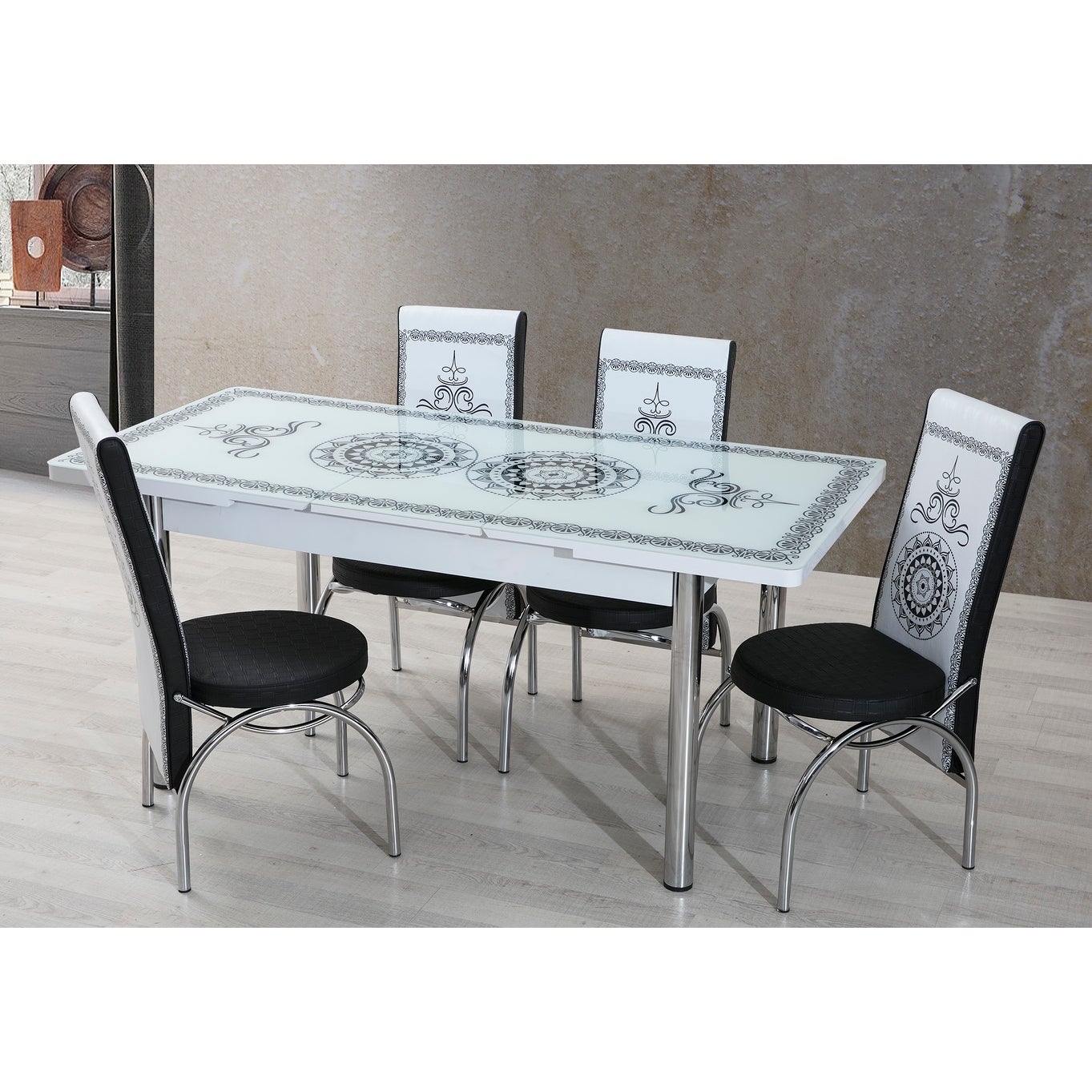 Yakima Modern White and Black 7-piece Dining Set