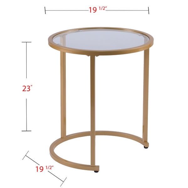 SEI Furniture Grant Gold Glam 2-piece Nesting Side Table Set