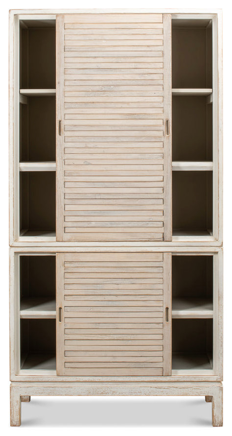 Groovy Doors Bookcase Whitewash   Farmhouse   Bookcases   by HedgeApple  Houzz