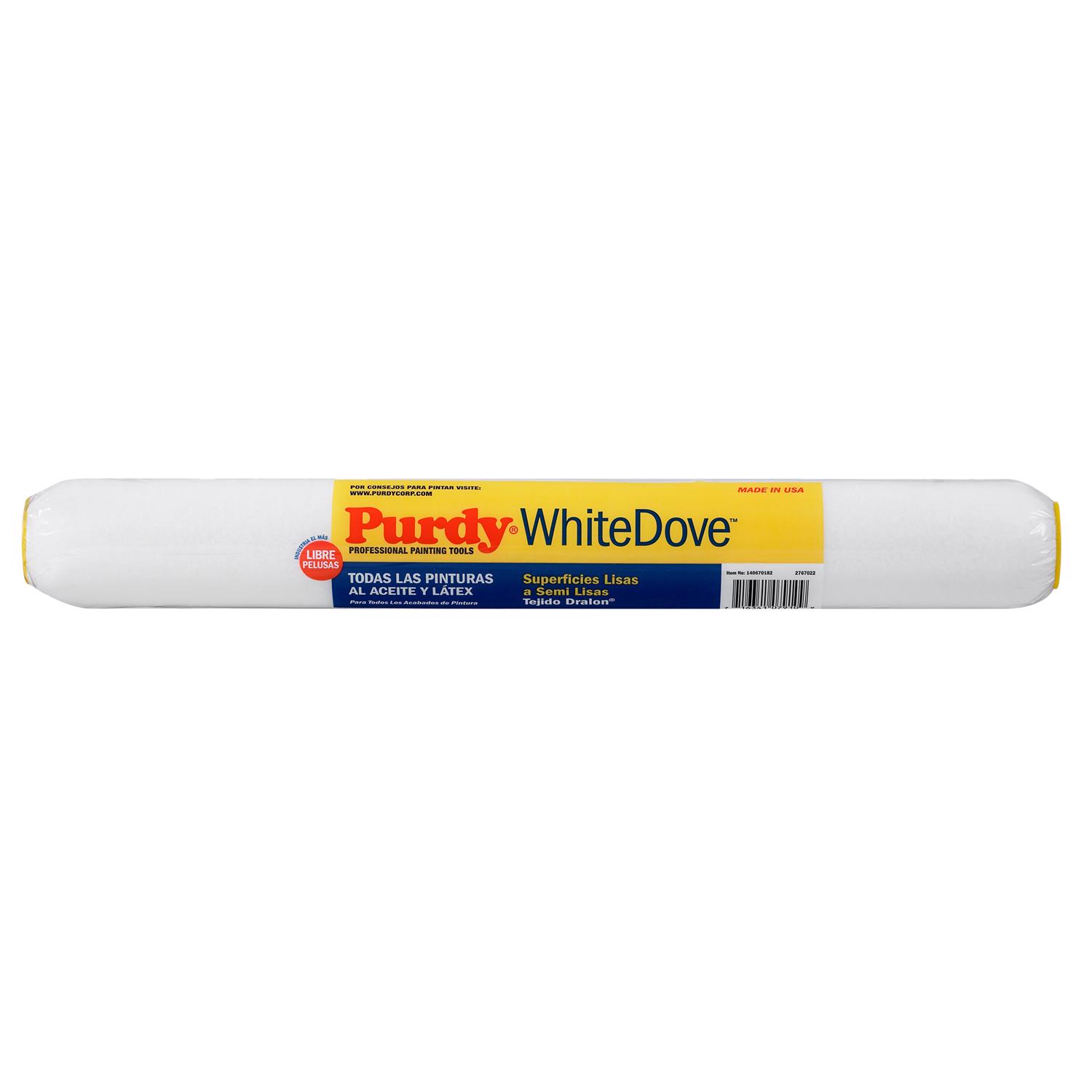 Purdy White Dove Woven Dralon Fabric 18 in. W X 3/8 in. Paint Roller Cover 1 pk