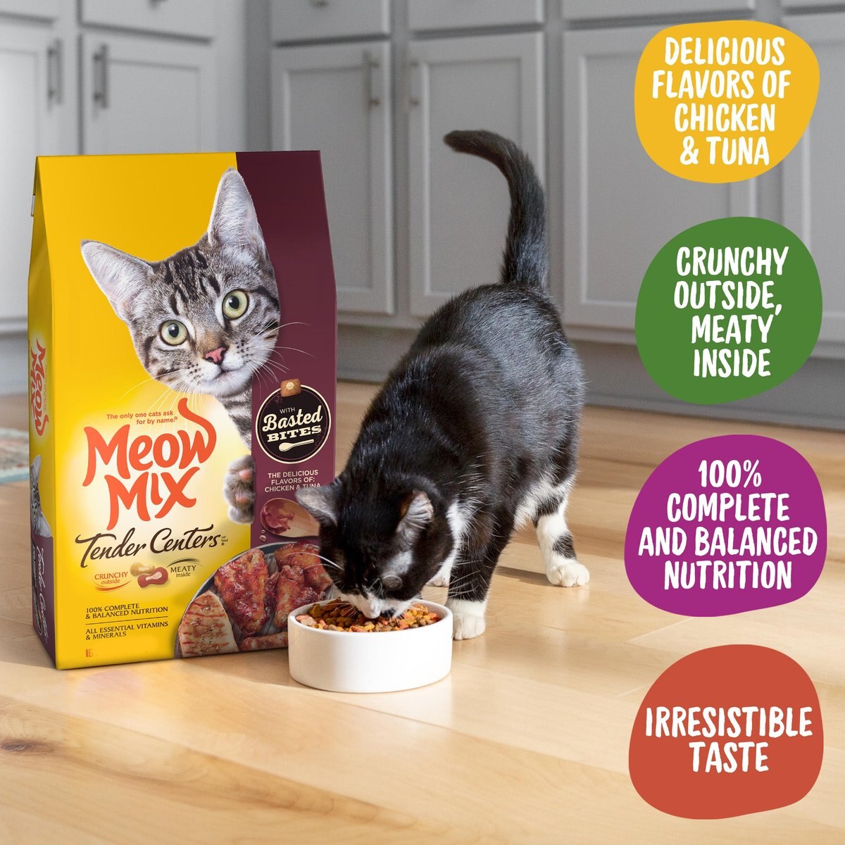 Meow Mix Tender Centers Basted Bites Chicken and Tuna Flavor Dry Cat Food