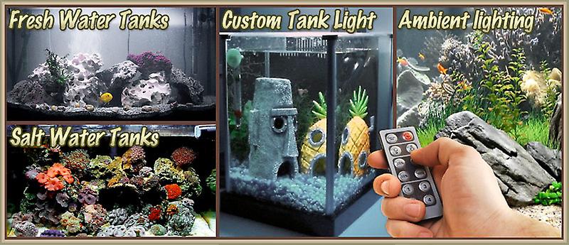 6' ft Cool White Aquarium Fish Tank White LED Lighting Strip + Dimmer + Remote + Wall Plug 110V - Main Lighting Sub Fresh Water Salt Water Tanks Water Resistant 3528 SMD Flexible DIY 220V