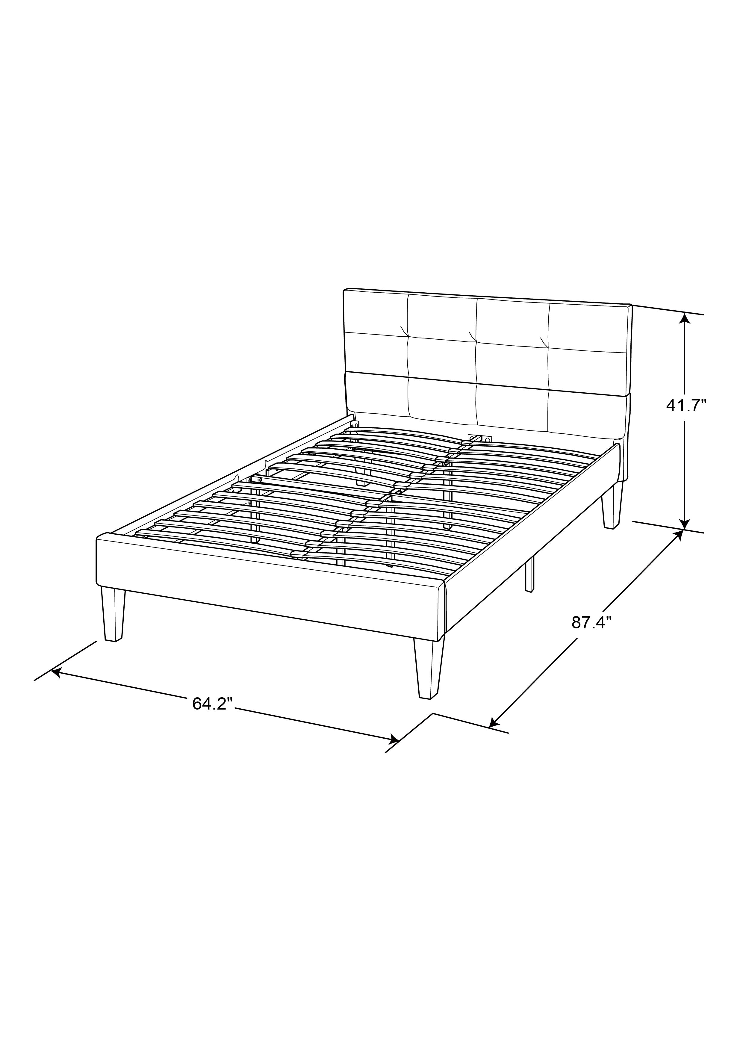 Serta Zola Upholstered Head & Footboard with Euro Slats in Queen, Beige Fabric