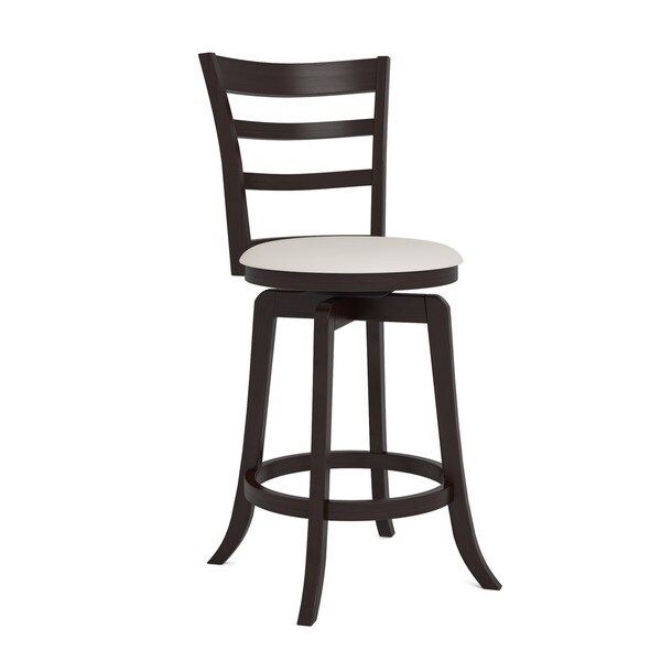 CorLiving Espresso and White Leatherette Counter Height Barstool