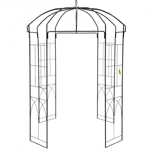 8' Birdcage Garden Arbor - Heavy Duty Wrought Iron Wedding Arch Trellis for Climbing Vines