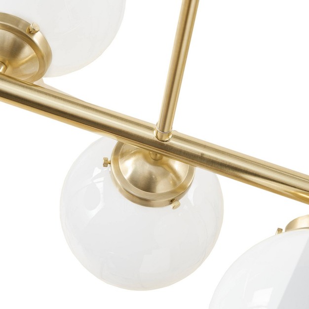 5 light Aurelia Chandelier With Frosted Glass Globe Gold Ink ivy