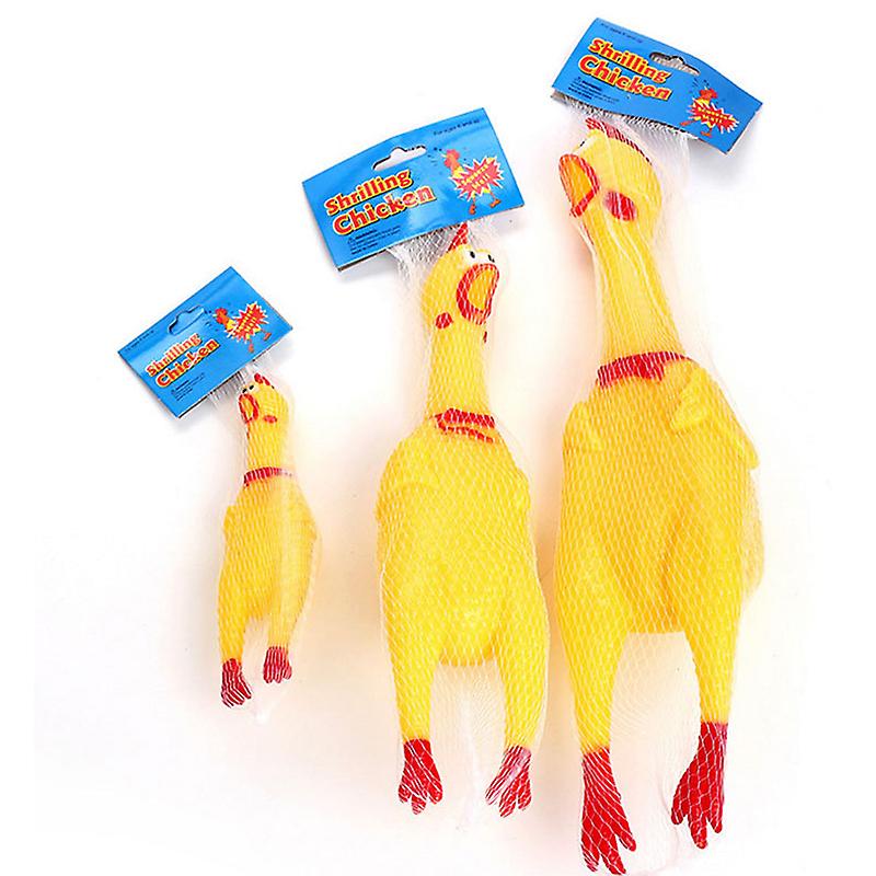 Fashion Pets Dog Squeak Toys Screaming Chicken Squeeze Sound Toy For Dogs Super Durable Funny Yellow Rubber Chicken Dog Chew Toy