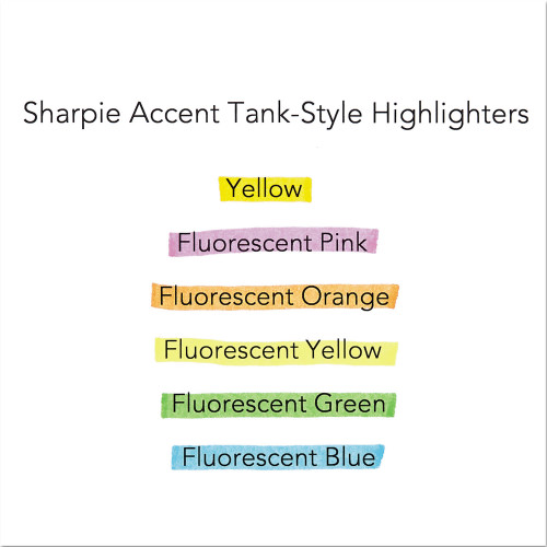 Sharpie Tank Style Highlighters， Chisel Tip， Assorted Colors， Dozen (25053)