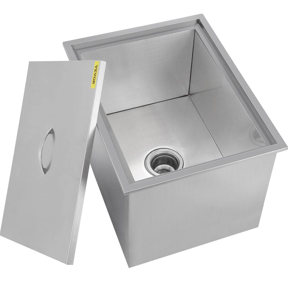 VEVOR Drop In Ice Chest 21.2 in. L x 16.8 in. W x 17.6 in. H Stainless Steel Drop In Cooler with Drain Tube Drop In Ice Bin JG21.2X16.8000001V0