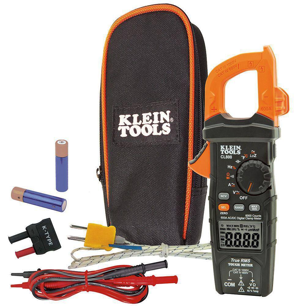 Klein Tools 600 Amp ACDC True RMS Auto Ranging Digital Clamp Meter (CL800) CL800