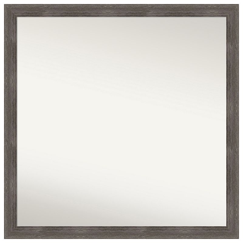 Pinstripe Lead Non-beveled Wood Bathroom Wall Mirror