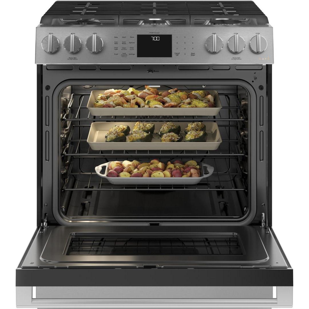 Café 30-inch Slide-in Gas Range with Convection Technology CGS700M2NS5