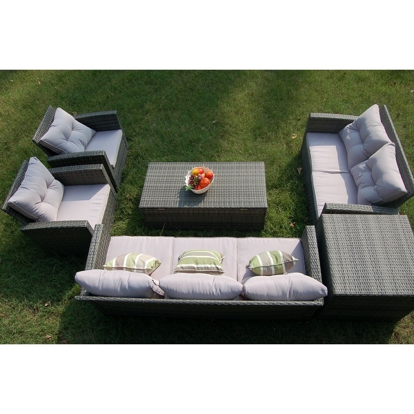 Martinka Outdoor Garden 6Piece Rattan Wicker Sectional Set