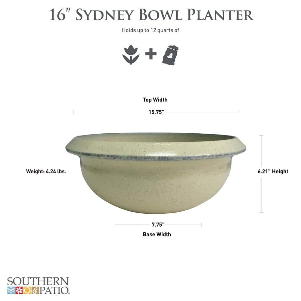 Southern Patio 15 in. Caylo Planter 19 in. Caylo Planter 16 in. Sydney Bowl Resin Composite Patio Pack (Pack of 3) HDP-046967PP