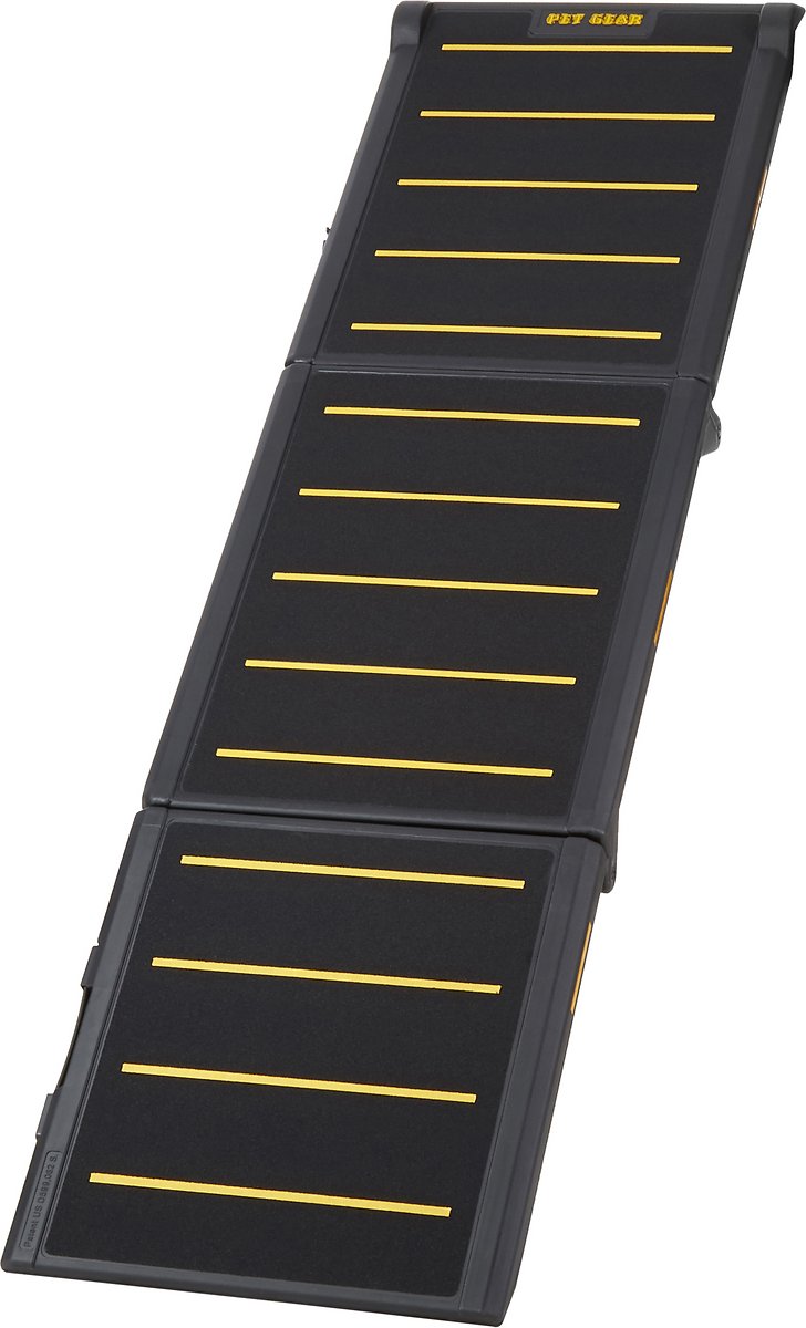 Pet Gear Reflective Extra Wide Foldable Dog Car Ramp， Tri-fold