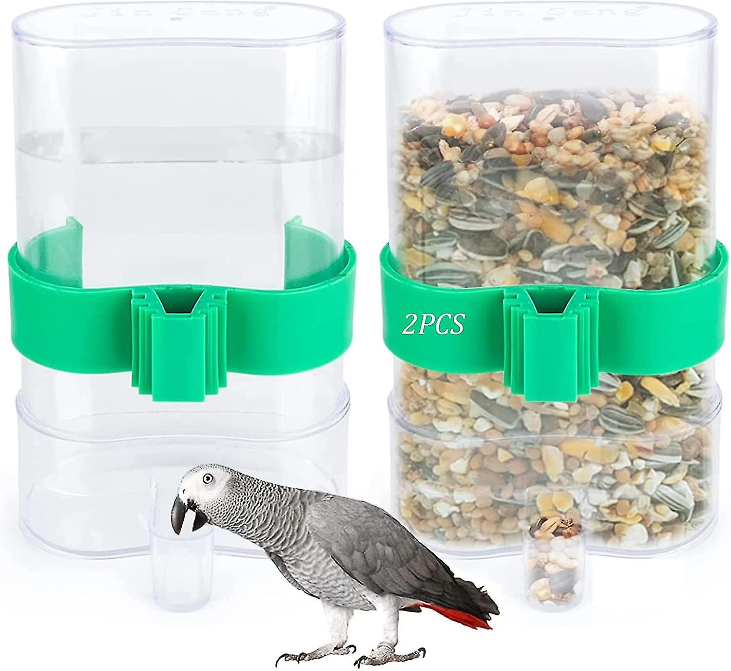 2 Pcs Transparent Bird Waterer Cage Water Dispenser For Automatic Parrot Love Budgies 220ml