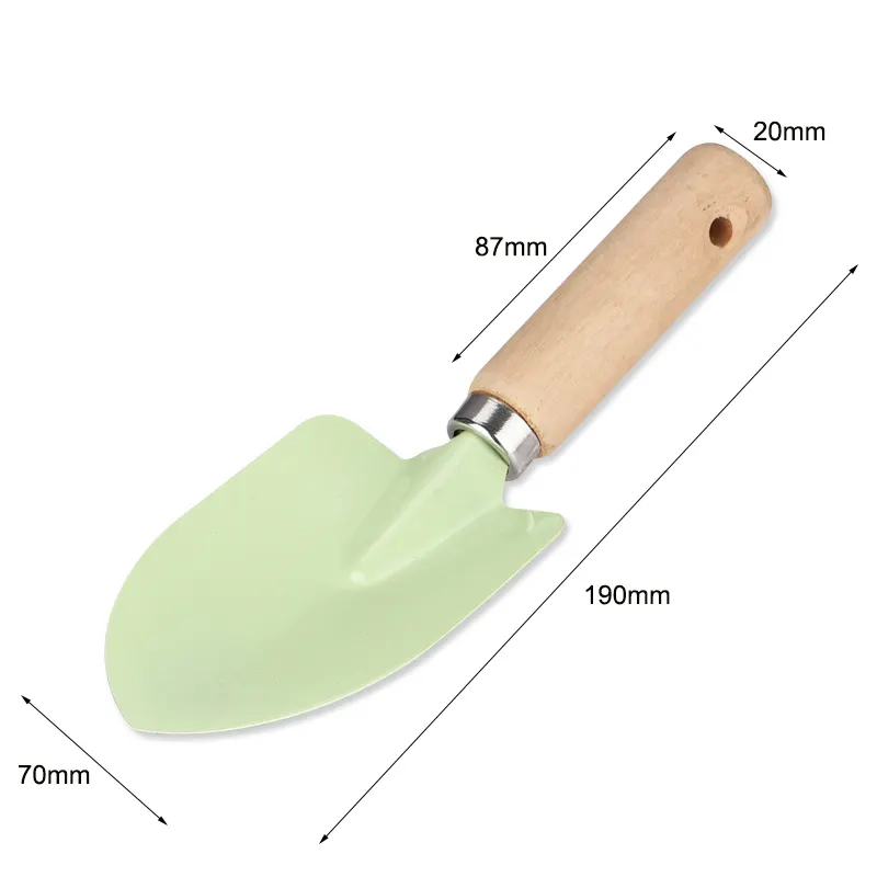 Top Quality 3pcs Mini Kids Gardening Tool Set with Wood Handle Hand Trowel Rake Garden Tool Set For Kids