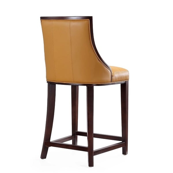 Manhattan Comfort Fifth Ave 39.5 in. Dark Walnut Beech Wood Counter Height Bar Stool (Set of 2)