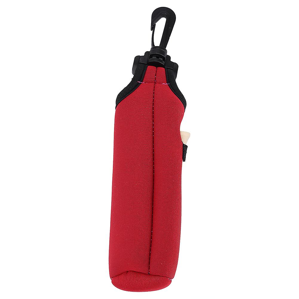 Golf Ball Bag Holder Clip Golfers Organizer Sports Neoprene Golfing Pouch With Tees Red