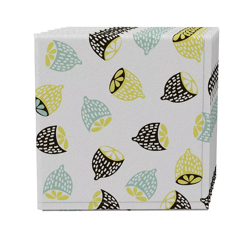 Napkin Set of 4， 100% Cotton， 20x20， Modern Citrus Fruit