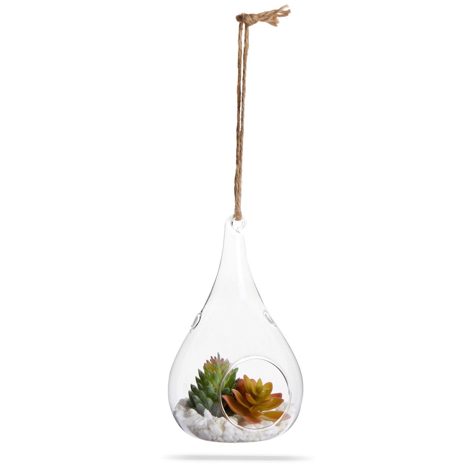 5 Pack Hanging Glass Terrarium for Air Plants, Succulent Planter Vase for Home Decoration, Teardrop Tealight Candle Holder (3 x 5.5 in)