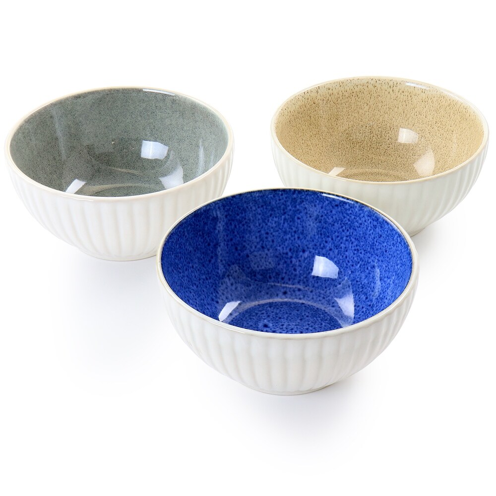 Laurie Gates Sierra 6 Piece 6.3 Inch Stoneware Bowl Set in Assorted Colors