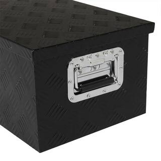 Karl home 30 in. Black Diamond Plate Aluminum Underbody Truck Tool Box Storage Lock with Keys 674943551693