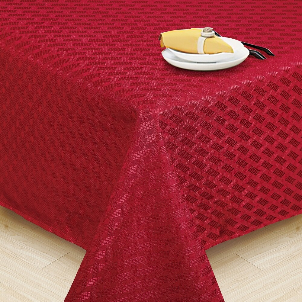 Violet Linen Christmas Novelties Ribbed Striped Pattern Tablecloths