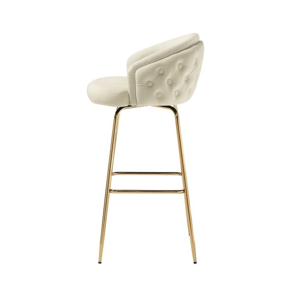 Art Leon Swivel Velvet Uhpolstered Bar Stool