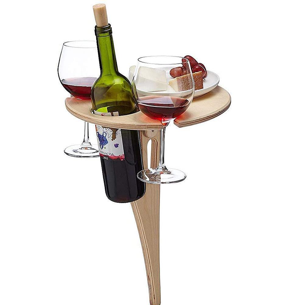 Outdoor Folding Wine Table Portable Picnic Table Wine Glass Rack Collapsible Table for Outdoors Garden Travel