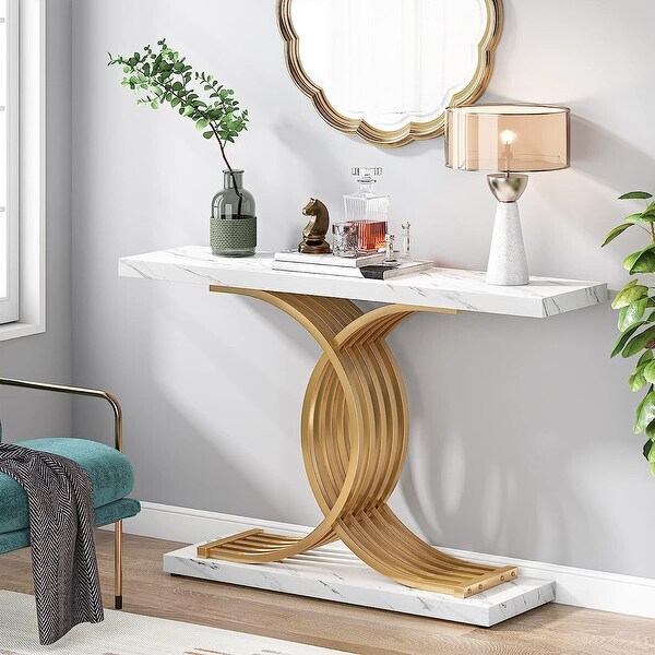 Entryway Hallway Console Table with Metal Frame