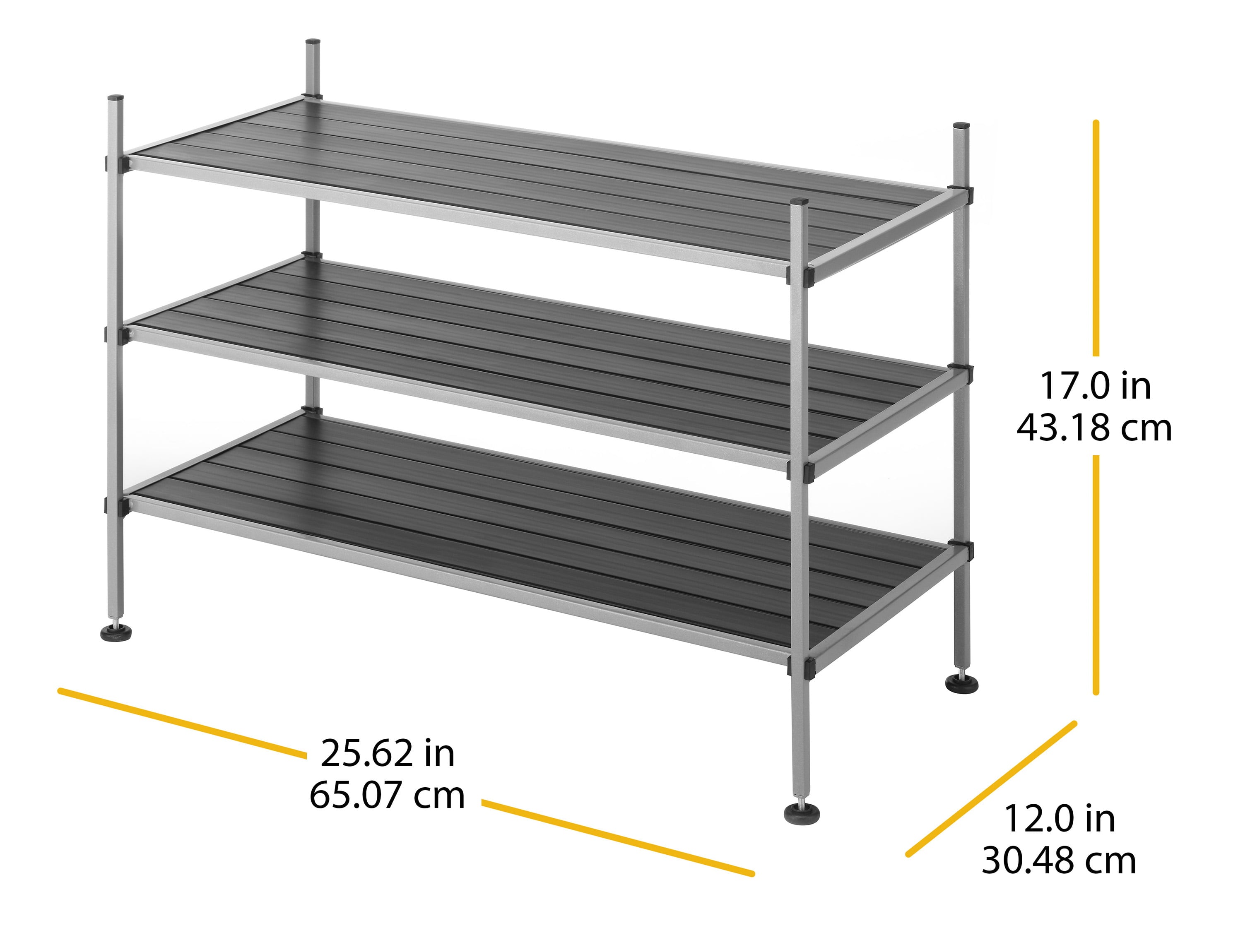 Whitmor 3-Tier Closet Storage Shelves - Shoe Rack and Home Organizer - 12