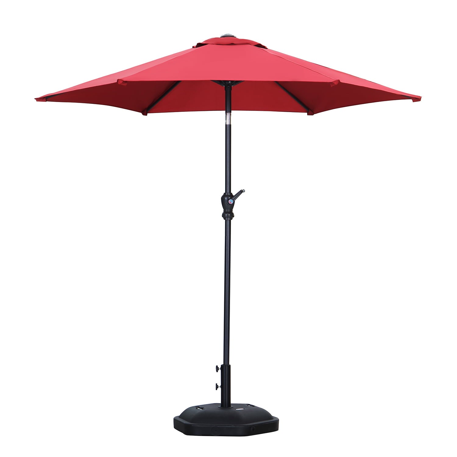 Ainfox 7.5ft Patio Umbrella Outdoor Portable Table Market Umbrella with Push Button Tilt/Crank Waterproof UV-proof, Wine Red