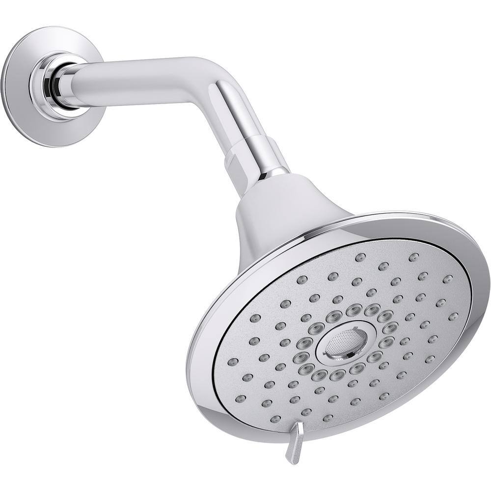 KOHLER Forte 3-Spray 5.5 in. Single Wall Mount Fixed Shower Head in Polished Chrome K-22169-CP