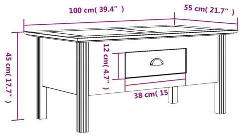 vidaXL Coffee Table Accent Side Table for Living Room BODO White Solid Wood Pine   Coffee Tables   by vidaXL LLC  Houzz