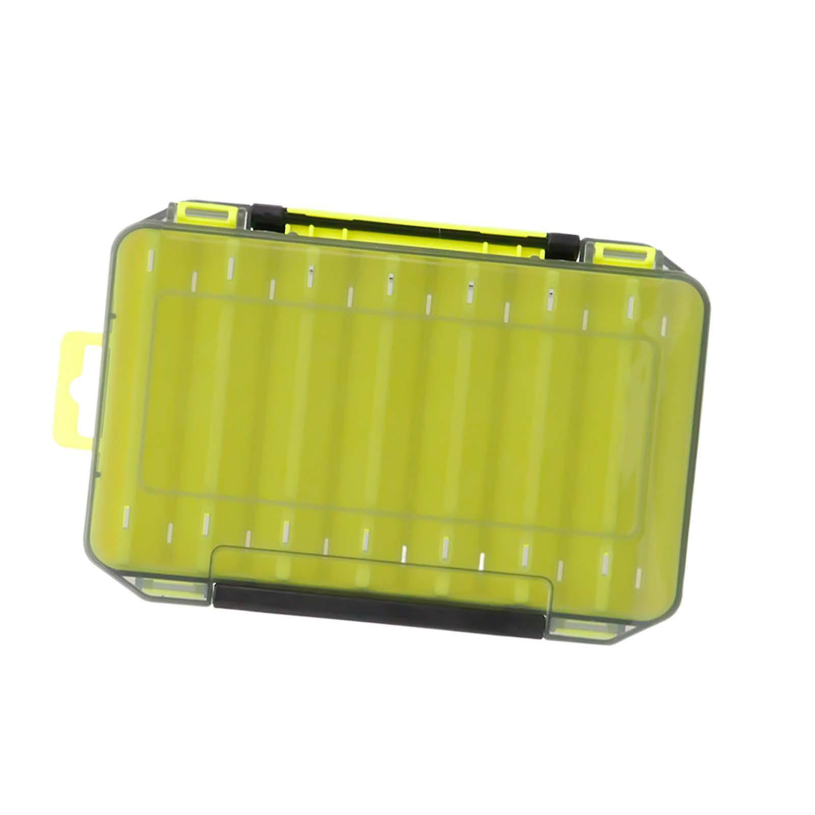 Fishing Lure Box Organizer Container Outdoor Double Sided Fishing Tackle Box Yellow