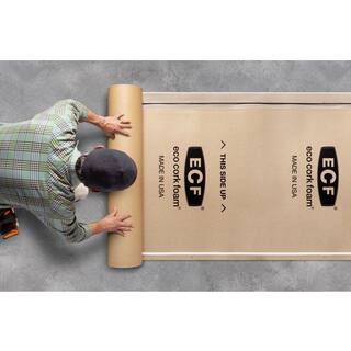 Eco Cork Foam 75 sq. ft. 3 ft. x 25 ft. x 3.2 mm Waterproof Premium Plus 10-in-1 Underlayment - Vinyl Plank Laminate Engineered Wood 220000503