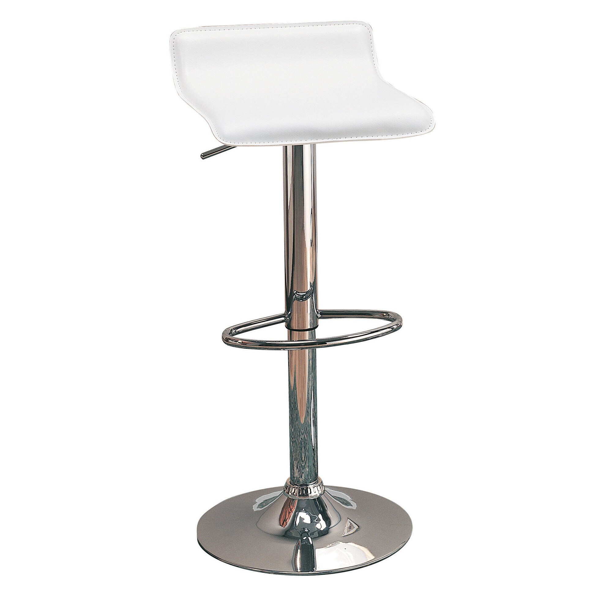 Contemporary Backless Seat Bar Stool， White ，Set of 2 - 33 H x 15 W x 15 L Inches