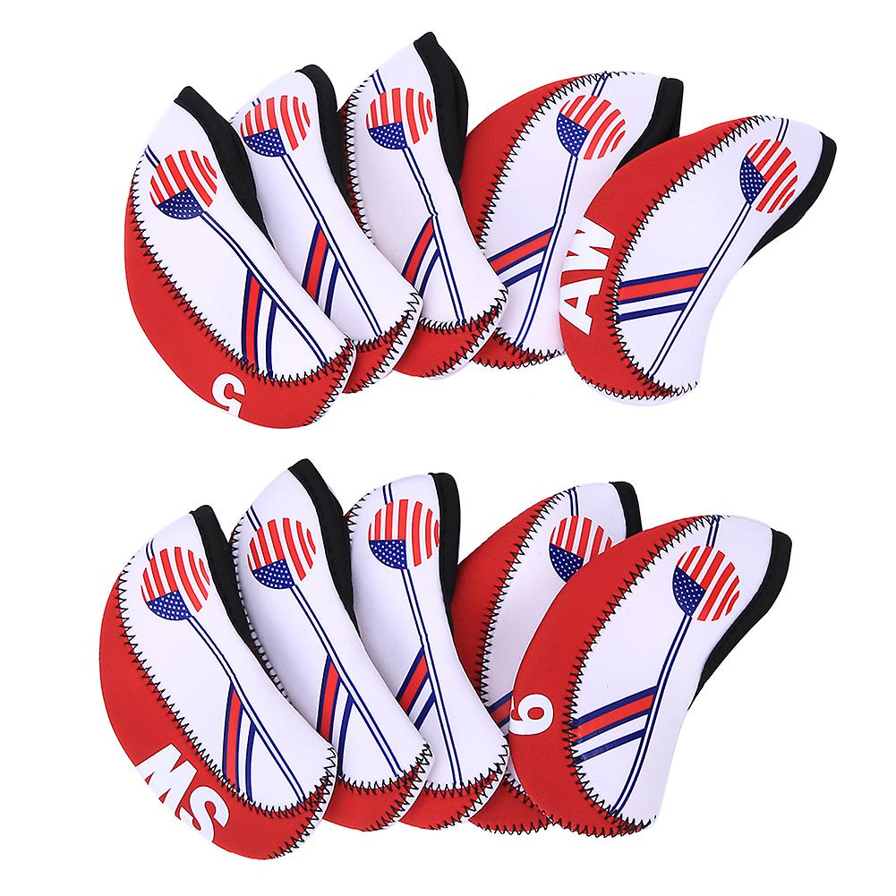 10pcs Cloth Portable Golf Club Headcover Practical Putter Head Cover Sports Entertainment Accessoryred