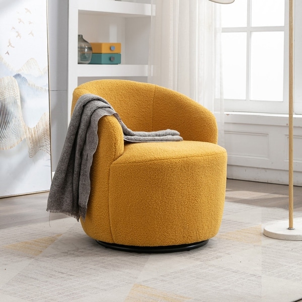 Swivel Accent Armchair Barrel chair， Fabric，25.6