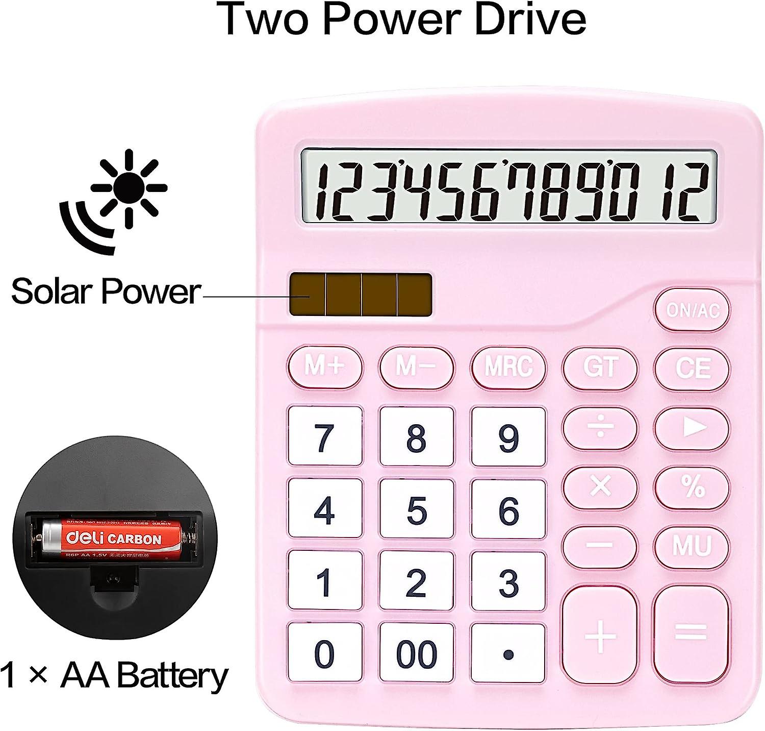 Calculator， Standard Function Desktop Calculators With 12 Digit Large Lcd Display And Sensitive Button， Solar Battery Dual， Business Gift Office Calcu